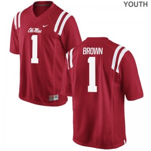 Game A.J. Brown Jersey S-XL University of Mississippi Kids Red
