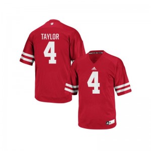 University of Wisconsin Player A.J. Taylor Authentic Jerseys Red For Men