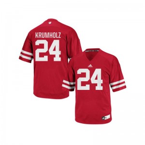 University of Wisconsin Adam Krumholz Authentic Mens Player Jerseys - Red