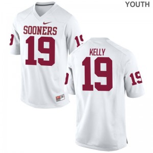 Caleb Kelly For Kids Jersey Game Oklahoma Sooners - White