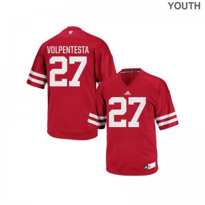 S-XL Wisconsin Cristian Volpentesta Jerseys For Kids Replica Red Jerseys