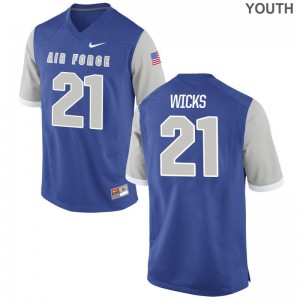 Game D'Morea Wicks Jerseys S-XL Youth(Kids) Air Force Academy - Royal