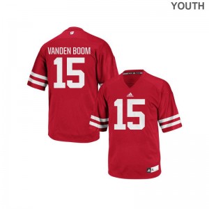 Authentic Danny Vanden Boom Jerseys S-XL Wisconsin Red Youth(Kids)