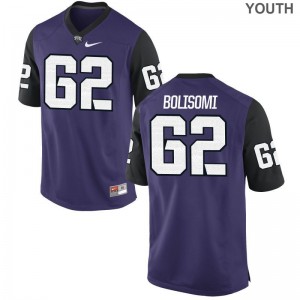 Texas Christian David Bolisomi High School Jerseys Purple Black Game Youth(Kids)
