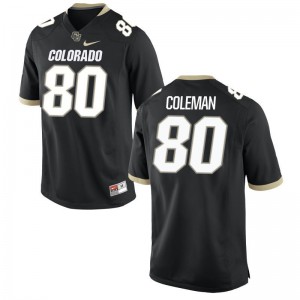 Derek Coleman For Men Black NCAA Jersey Game University of Colorado