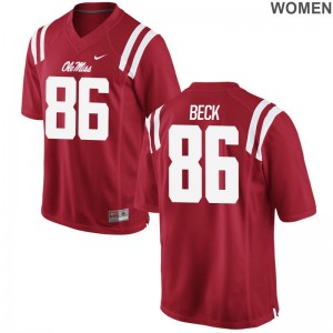 Drake Beck Ole Miss Football Jersey Women Red Limited Jersey
