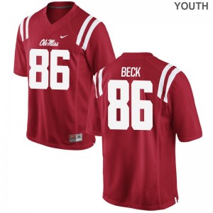 Drake Beck Kids Red Jerseys S-XL Game University of Mississippi