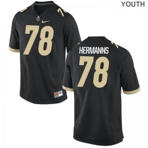 Purdue Jerseys S-XL Grant Hermanns Youth(Kids) Limited - Black