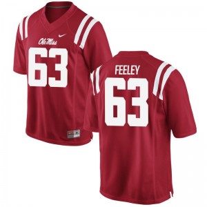University of Mississippi Jersey S-XL Jacob Feeley Kids Game - Red