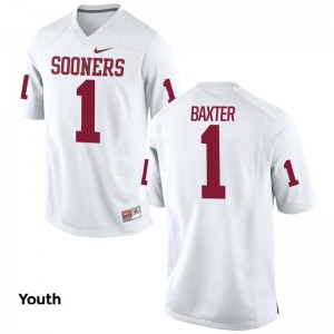 Oklahoma Jarvis Baxter Game Youth(Kids) Football Jerseys - White