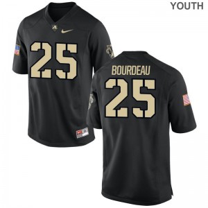 United States Military Academy Black Youth Game Javhari Bourdeau College Jerseys
