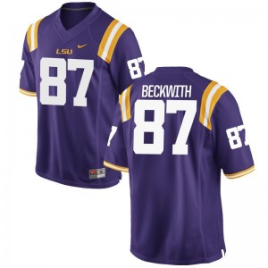 Louisiana State Tigers Justin Beckwith Jersey S-3XL Mens Purple Game