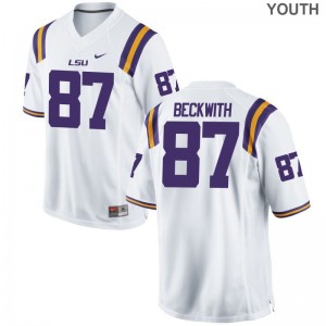 Louisiana State Tigers Justin Beckwith White For Kids Game College Jersey