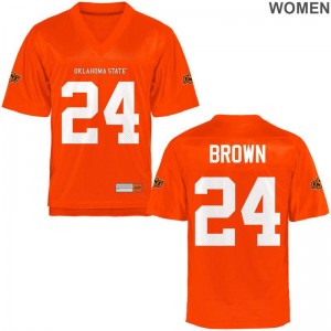 OK State La'Darren Brown Jerseys For Women Orange Game