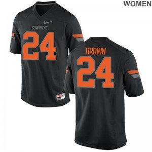 OK State La'Darren Brown Jerseys S-2XL Limited For Women - Black