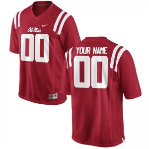 Men Red Customized Jersey University of Mississippi Limited