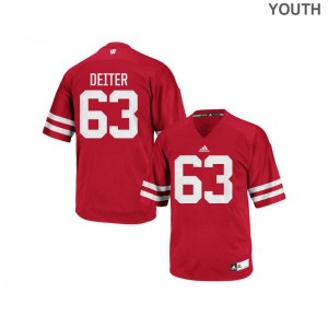 Authentic For Kids Wisconsin Jerseys of Michael Deiter - Red