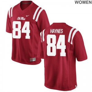 Nick Haynes Jersey Ole Miss Rebels Red Limited For Women Football Jersey