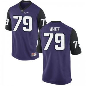 For Men Purple Black Limited Texas Christian Player Jersey of Quazzel White