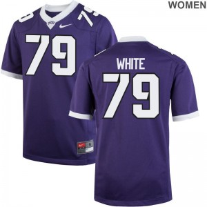 Quazzel White Game Jersey Womens Player Texas Christian Purple Jersey