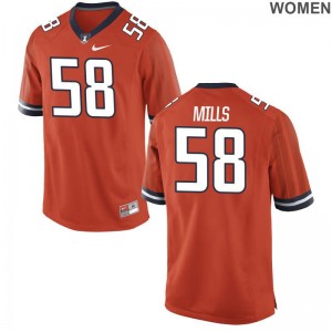 Sean Mills Womens Illinois Jerseys Orange Limited NCAA Jerseys