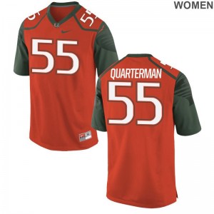 Orange Shaquille Quarterman Jerseys S-2XL University of Miami Limited Womens