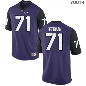 Texas Christian University Toby Lettman College Jerseys Youth Game Purple Black