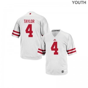A.J. Taylor Wisconsin Kids Authentic College Jerseys - White