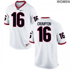 Limited White Women UGA Football Jerseys Ahkil Crumpton