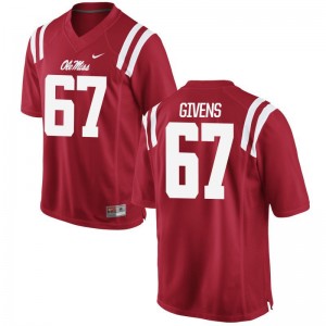 Ole Miss Alex Givens Game Mens Player Jersey - Red