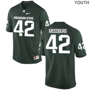 Youth Brent Mossburg NCAA Jerseys MSU Green Game