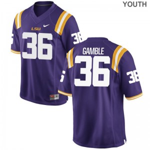 LSU Tigers Purple Limited Youth Cameron Gamble Jerseys S-XL