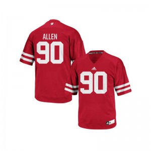 Connor Allen Mens Wisconsin Badgers Jersey Red Authentic Player Jersey