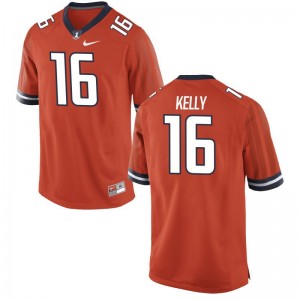 Connor Kelly For Men Jersey S-3XL Game University of Illinois - Orange