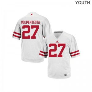Wisconsin Badgers Cristian Volpentesta Replica White Youth(Kids) NCAA Jersey