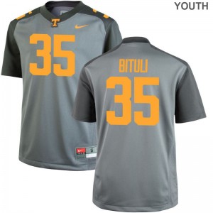 Game Gray Youth Tennessee Vols Football Jersey of Daniel Bituli