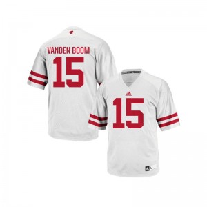 University of Wisconsin Danny Vanden Boom Jerseys Replica White For Men