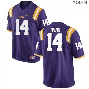 Louisiana State Tigers NCAA Drake Davis Game Jerseys Purple Youth