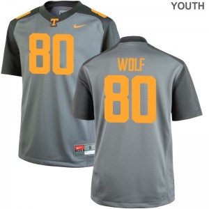 UT Eli Wolf College Jersey For Kids Gray Game Jersey