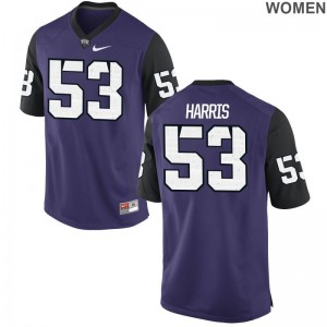 Hunter Harris TCU Jersey Game Women Purple Black