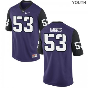 Hunter Harris Jersey S-XL Youth Texas Christian Game - Purple Black