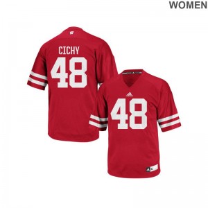 Wisconsin Jack Cichy Jersey S-2XL Authentic Red Women