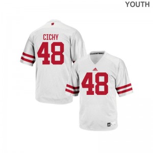 Jack Cichy For Kids College Jersey Authentic Wisconsin - White