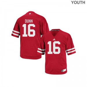 Wisconsin Jack Dunn Jerseys S-XL Red Authentic For Kids