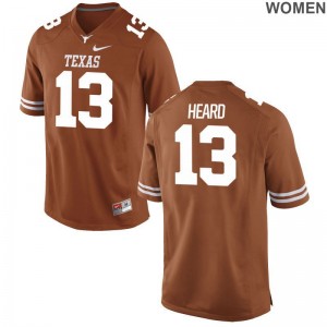 Orange Limited Jerrod Heard Jersey S-2XL For Women University of Texas