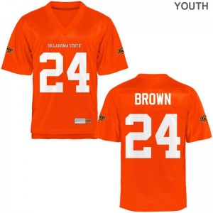 Oklahoma State La'Darren Brown Jersey S-XL For Kids Limited Orange