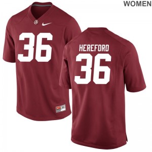 Mac Hereford Alabama Jersey S-2XL Womens Game Red