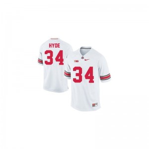 Carlos Hyde For Men #34 White Football Jersey Game Ohio State
