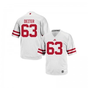 Wisconsin Badgers Player Jersey of Michael Deiter Replica For Men White
