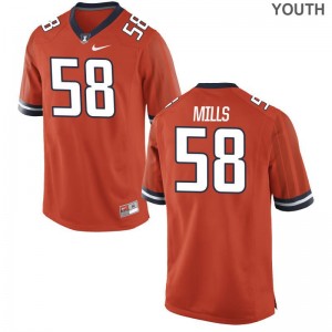 Illinois Fighting Illini Football Sean Mills Limited Jerseys Orange Youth(Kids)